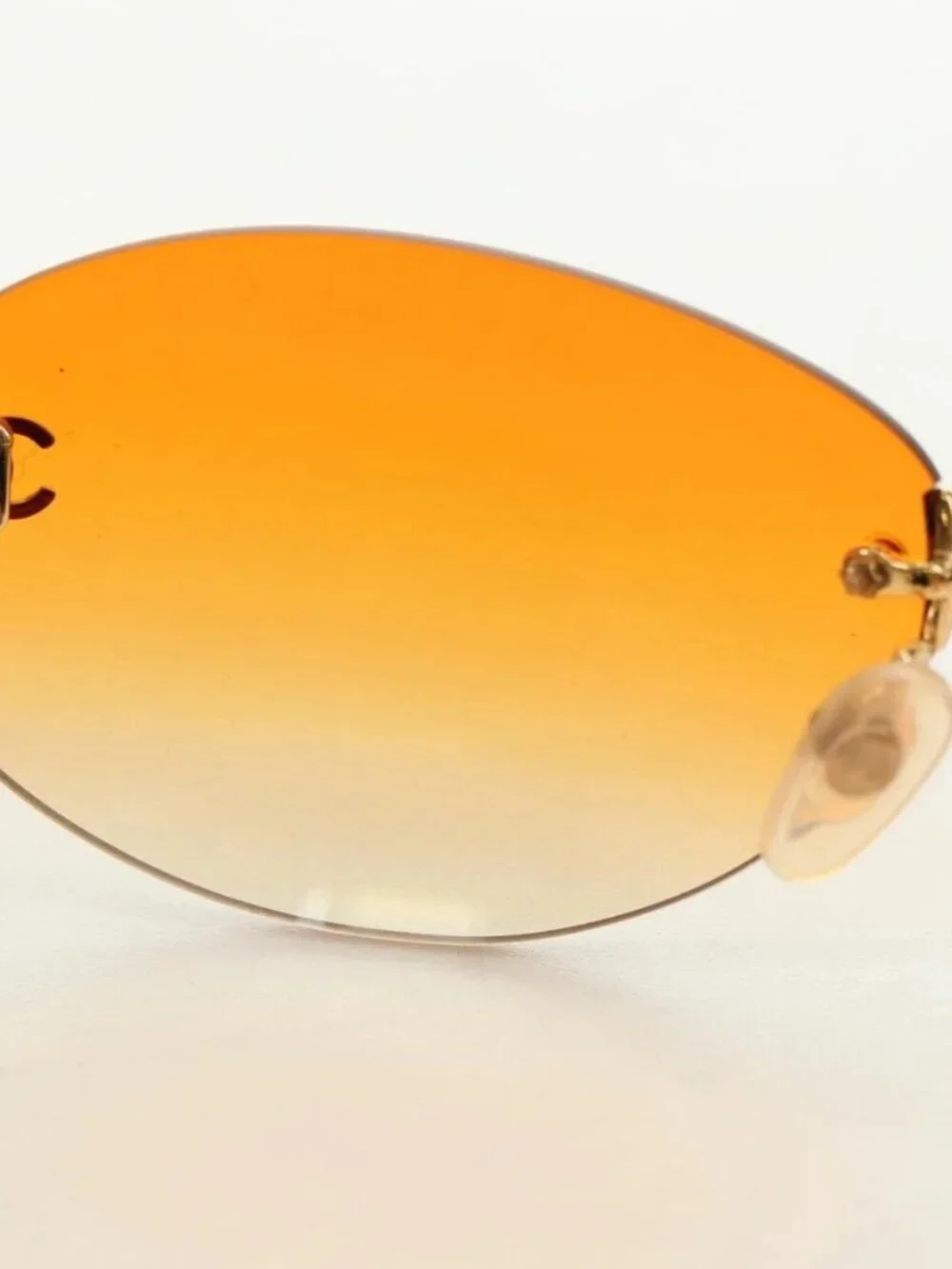 CHANEL Sunglasses metal Orange CC Auth yk20403SAM